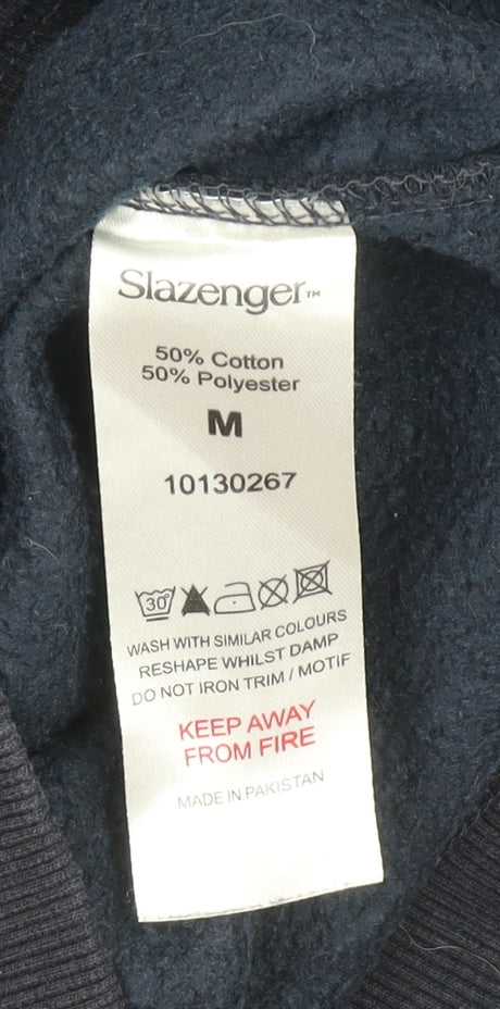 Slazenger Men’s Black Full Zip Hoodie Size M Fleece Sweatshirt