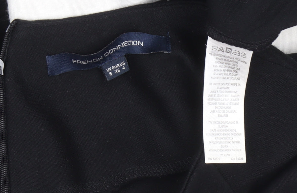 French Connection Women’s Black Shift Dress Size 8 3/4 Sleeve Workwear