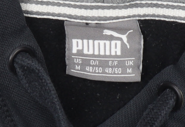 Puma Men's Black Pullover Hoodie M Logo Fleece Sweatshirt