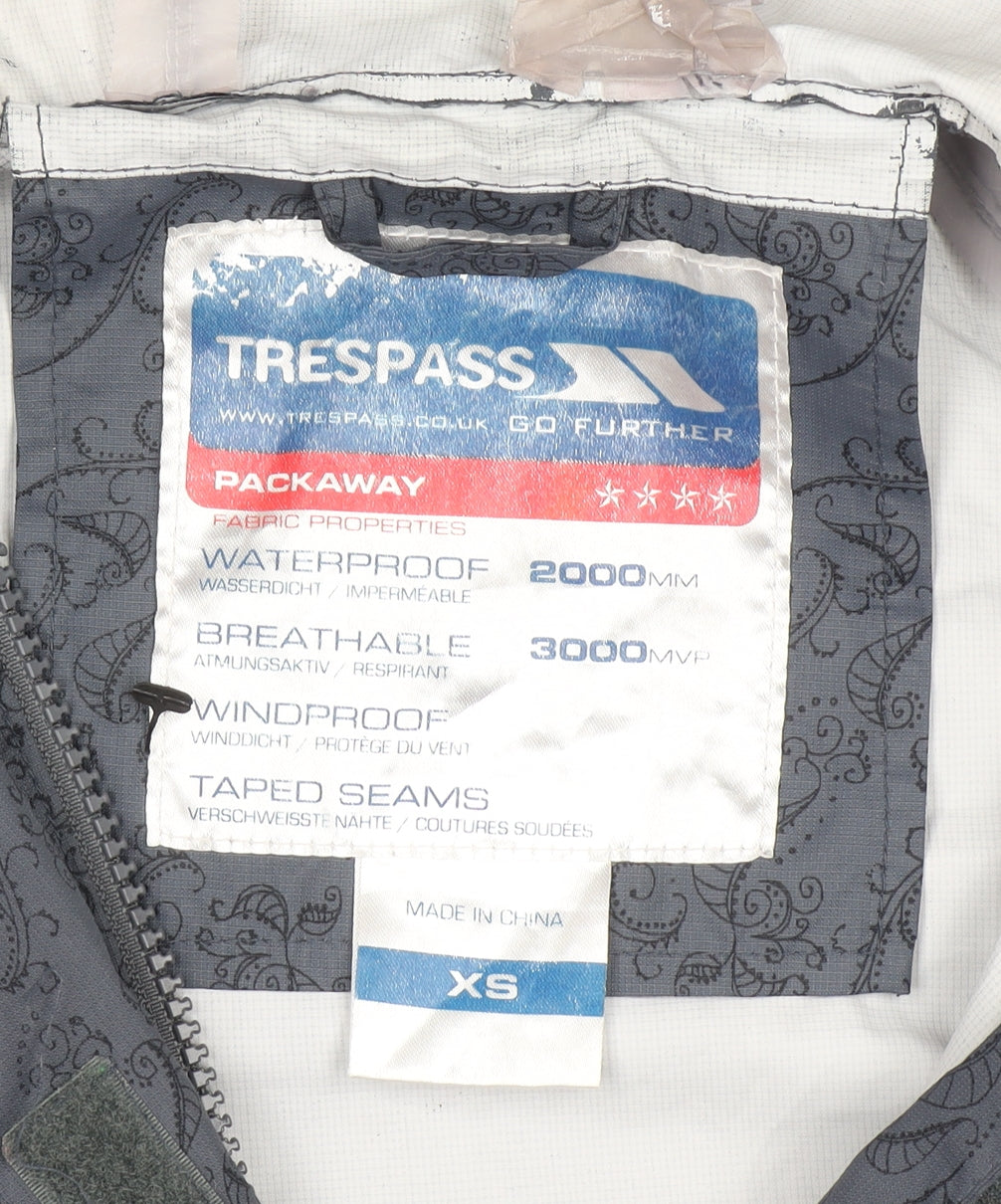 Trespass Womens Grey Waterproof Hooded Rain Coat XS