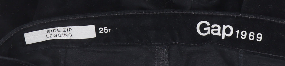 Gap Women Black Velvet Side Zip Skinny Leggings 25R
