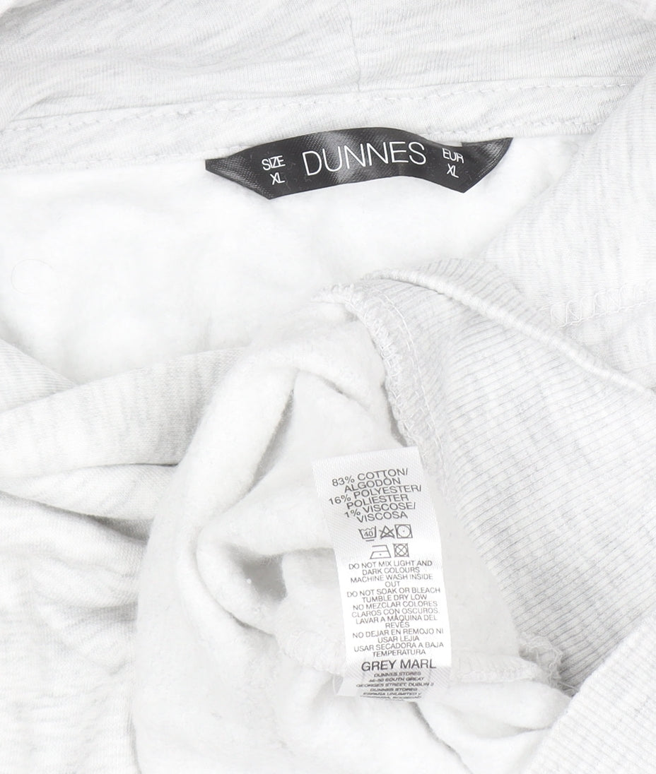 Dunnes Women Grey Hoodie XL Love Yourself Graphic Pullover Sweatshirt