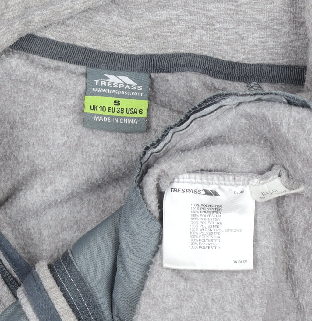 Trespass Women’s Grey Full Zip Hoodie Size UK 10 Polyester Fleece