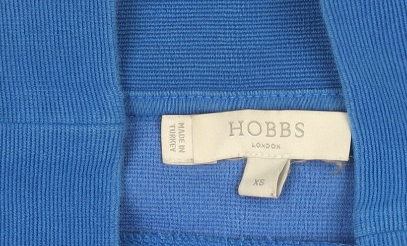 Hobbs Women’s Blue Roll Neck Cotton Pullover Jumper XS