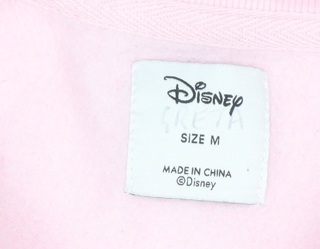 Disney Women Pink Pullover Sweatshirt M Stitch Graphic Lined Casual