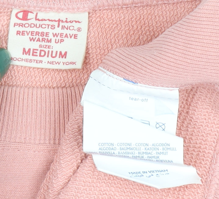 Champion Womens Pink Crew Neck Reverse Weave Sweatshirt Medium