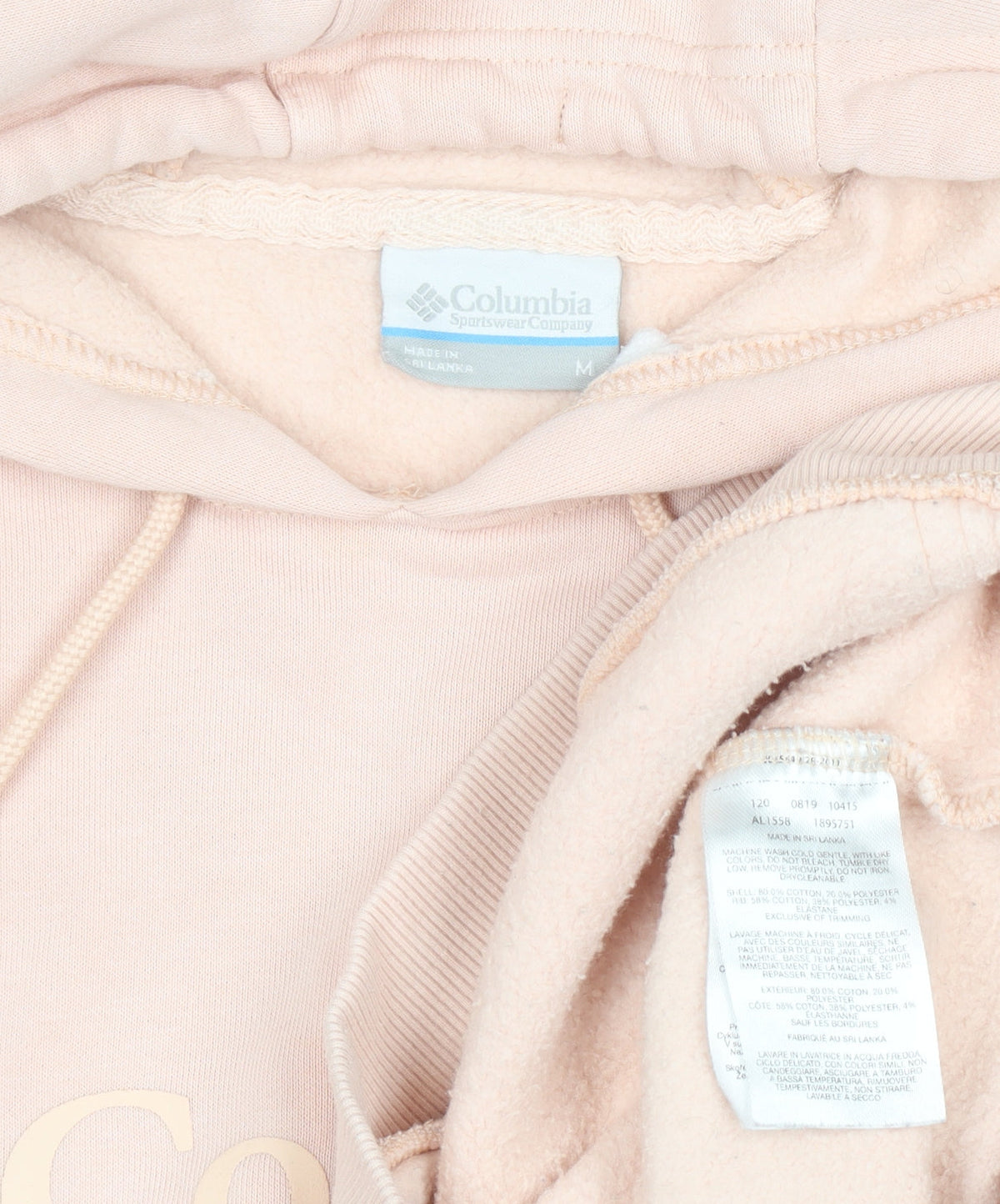 Columbia Womens Pink Hooded Pullover Hoodie Medium Fleece Lined