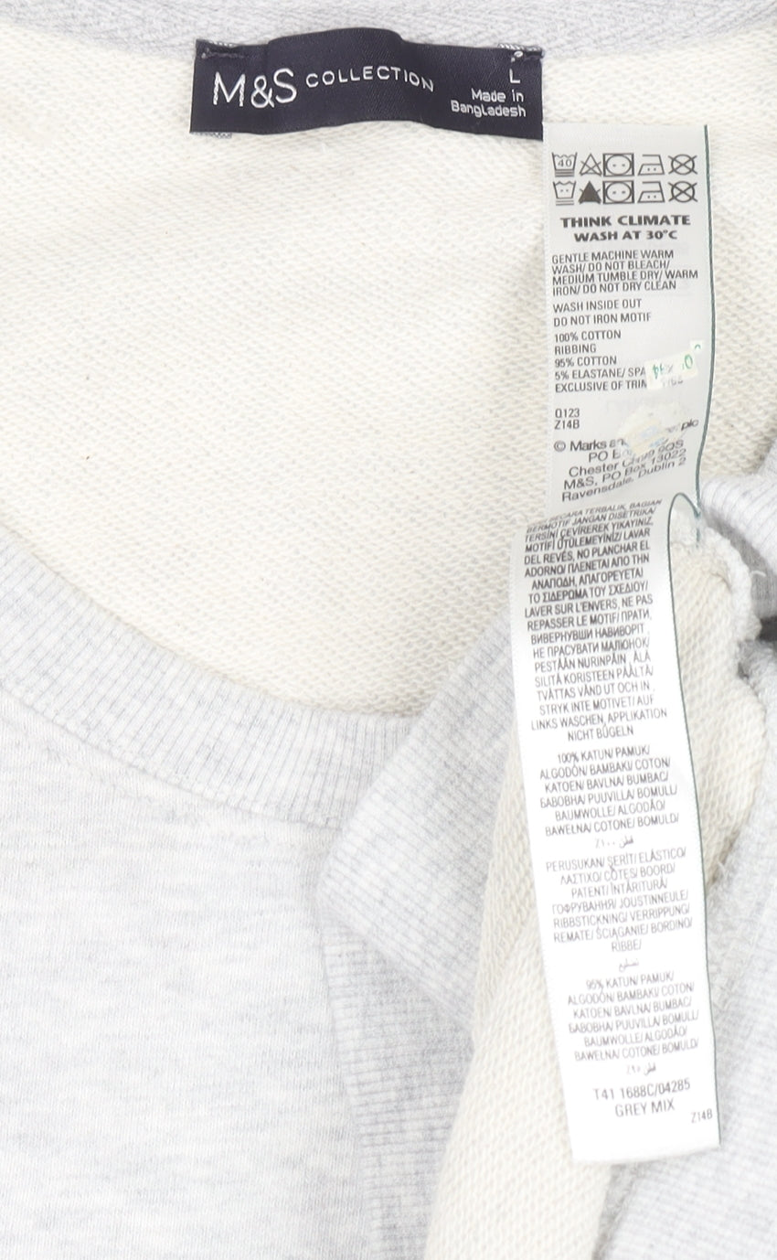 Marks & Spencer Women’s Grey Santa Monica 84 Cotton Sweatshirt L
