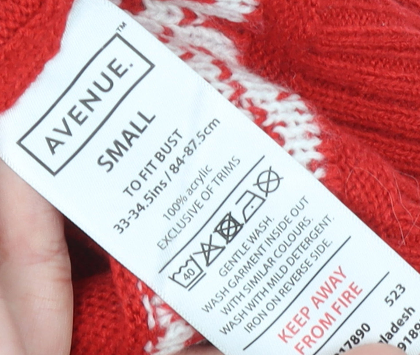 Avenue Women Red Small Reindeer Christmas Pullover Jumper