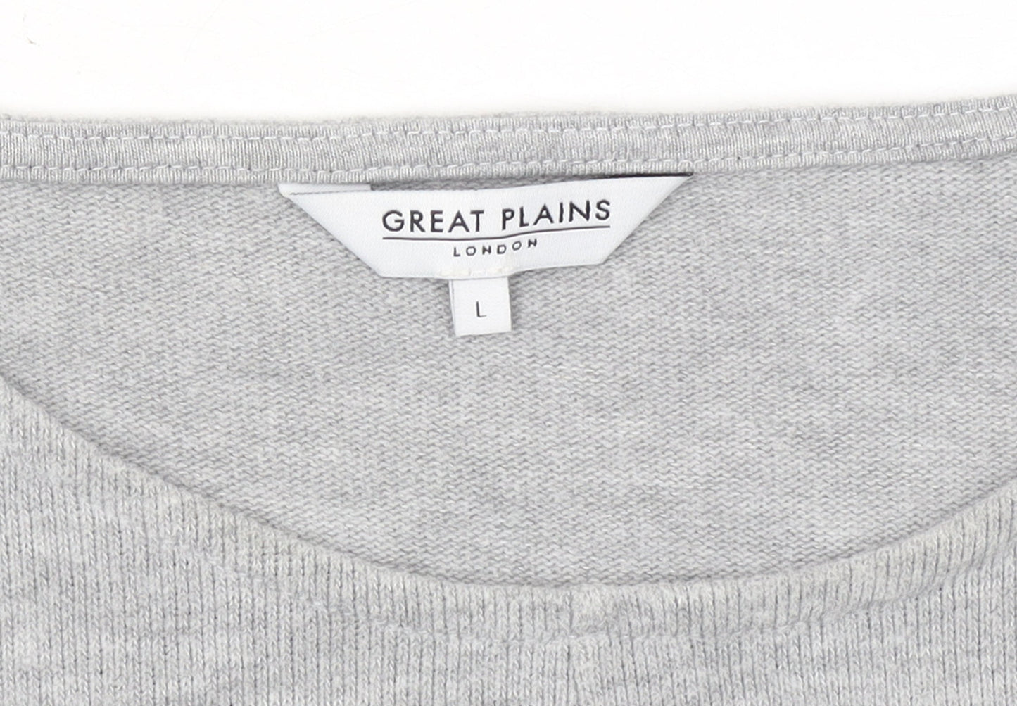 Great Plains Women Grey Knit Shift Dress Size L Long Sleeve Casual