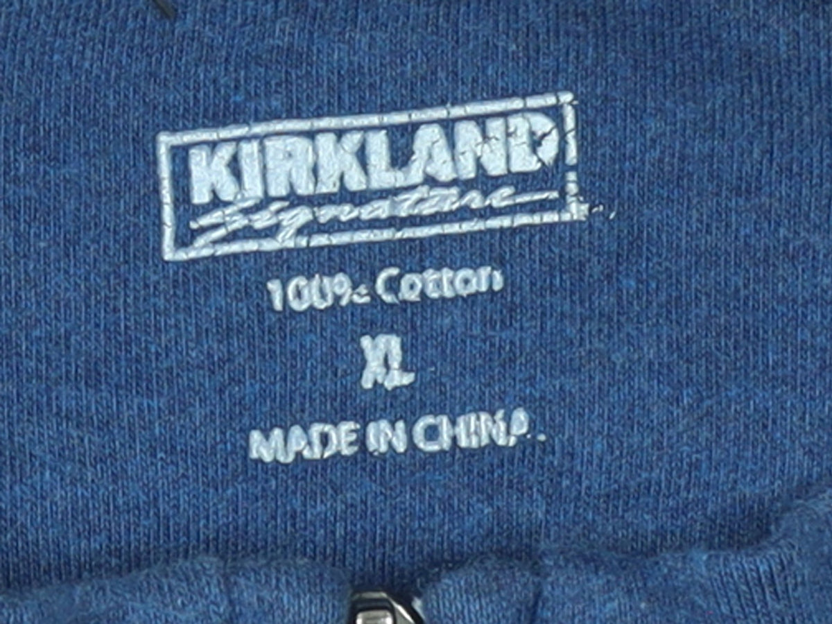 Kirkland Signature Men's Blue XL Cotton 1/2 Zip Sweatshirt
