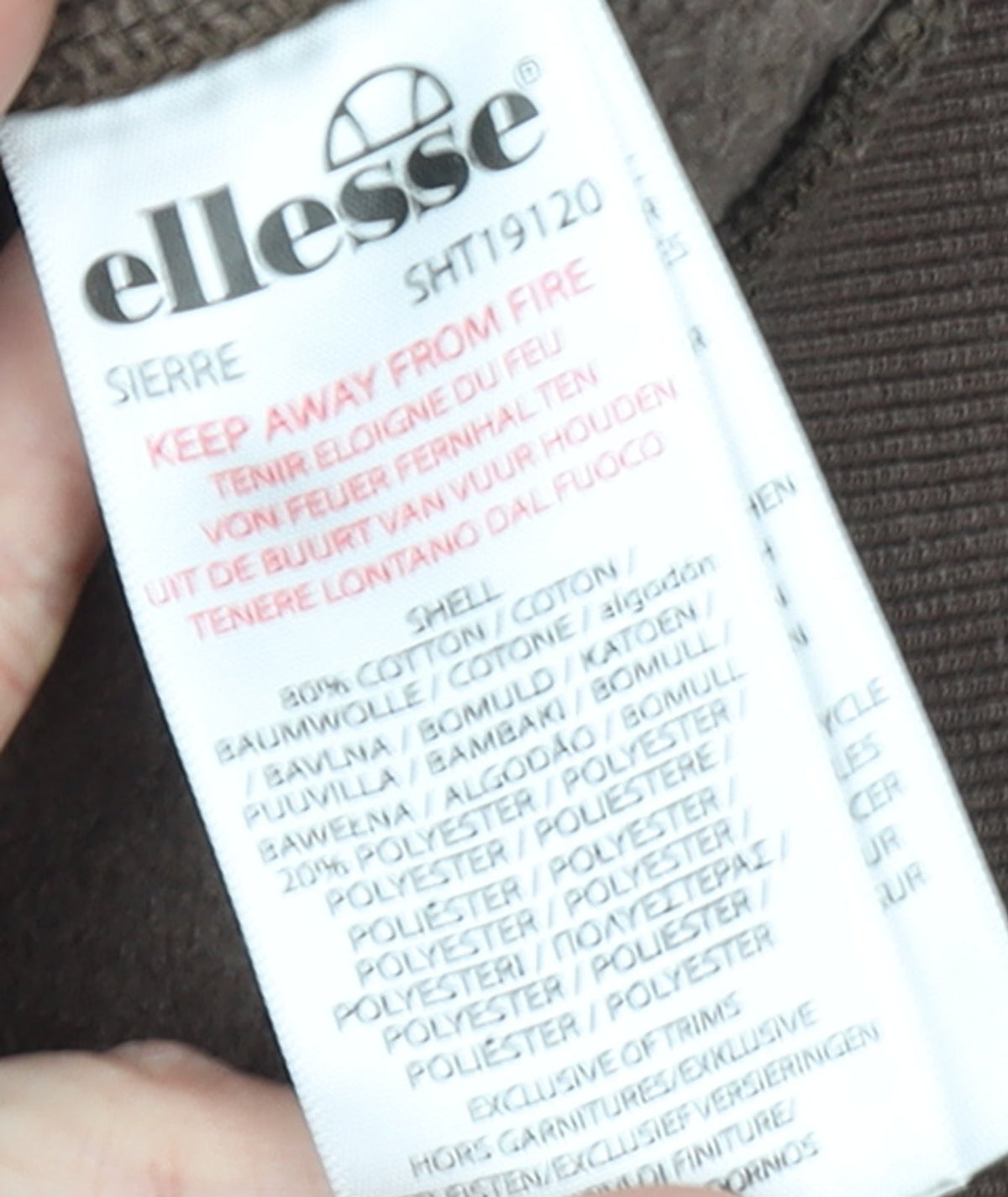 Ellesse Womens Brown Pullover Sweatshirt M Cotton Blend Logo