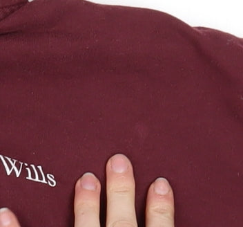 Jack Wills Womens Burgundy Pullover Hoodie UK 16 Cotton Blend