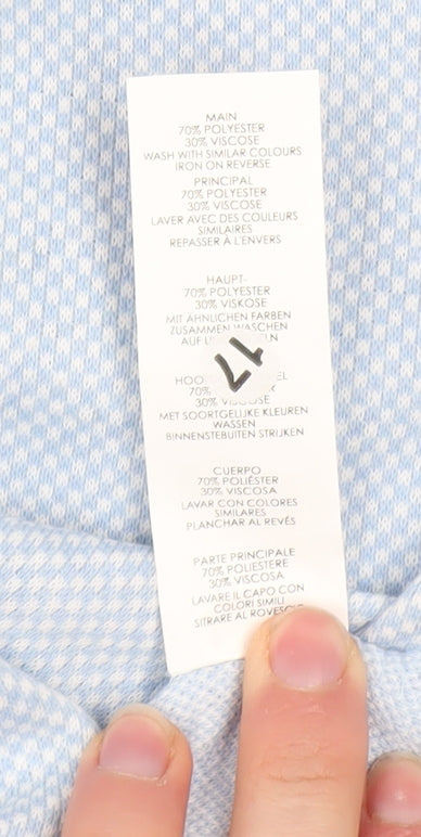 boohooMAN Men’s Blue Short Sleeve Collared Zip Polo Shirt Size M