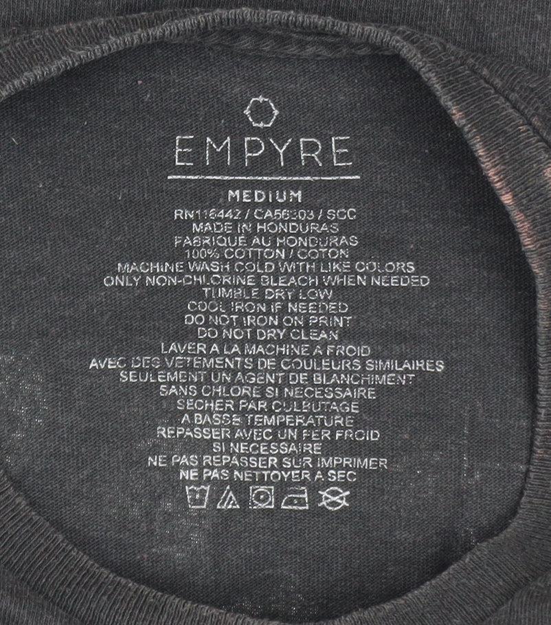 Empyre Men's Black Graphic Rose Print T-Shirt Size M