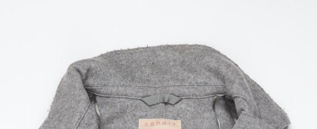 ESPRIT Womens Grey Wool Blend Long Overcoat Size M