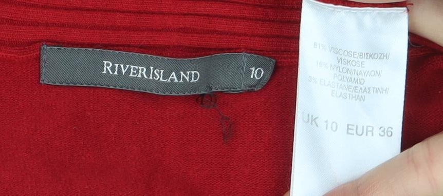 Riversland Womens Red Off the Shoulder Knit Top Size 10