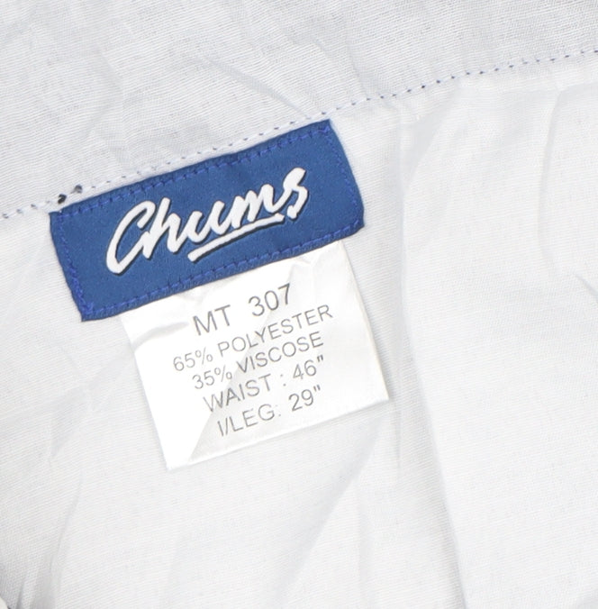 Chums Men's Blue 46W 29L Regular Fit Polyester Blend Trousers