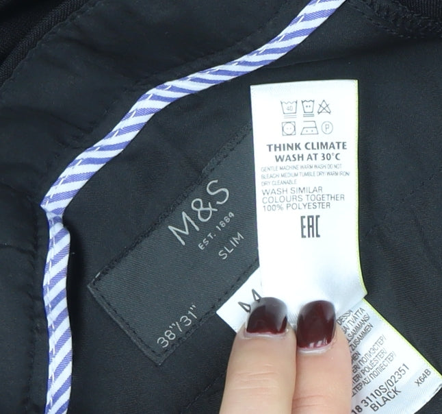 Marks & Spencer Men's Black Slim Fit Dress Pants 38x31