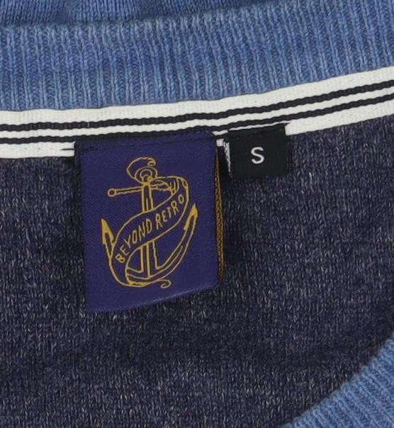 Vintage Blue Men's Small Cotton Sleeveless Knit Vest Jumper