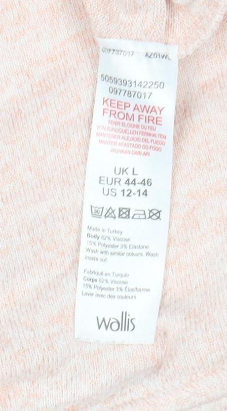 Wallis Womens Pink Beaded Crew Neck Long Sleeve Pullover Jumper Size L