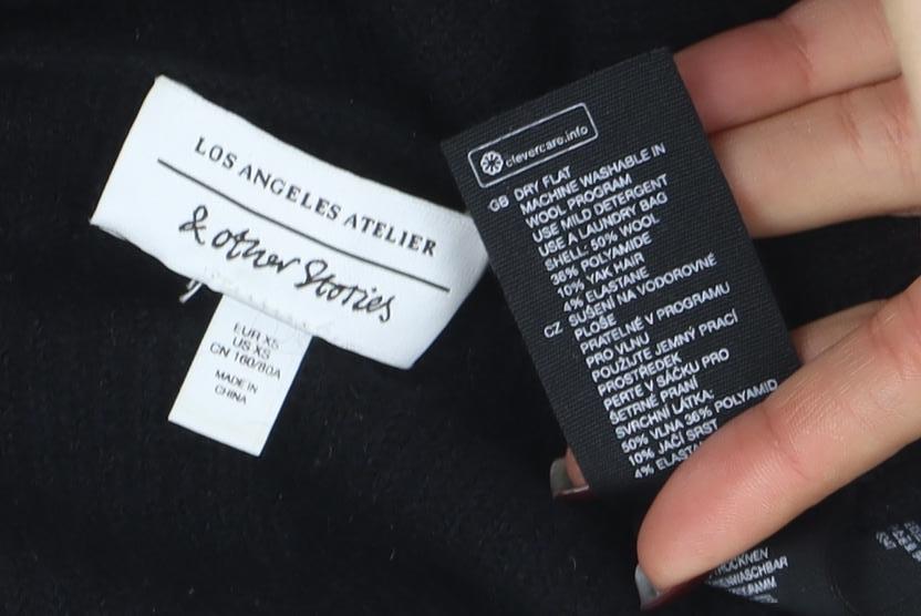 Aritzia Women Black Wool Blend Scoop Neck Long Sleeve Jumper Size S