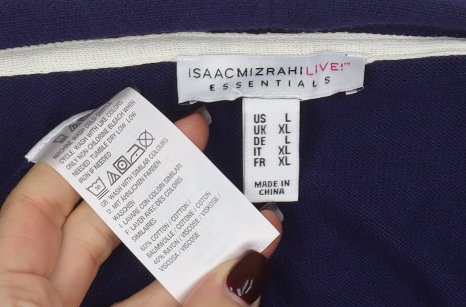 Isaac Mizrahi Live Women’s Blue XL Long Sleeve Open Cardigan