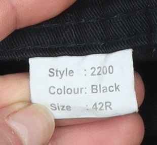 ORN Mens Black Cargo Workwear Trousers Size 42R Polyester Cotton