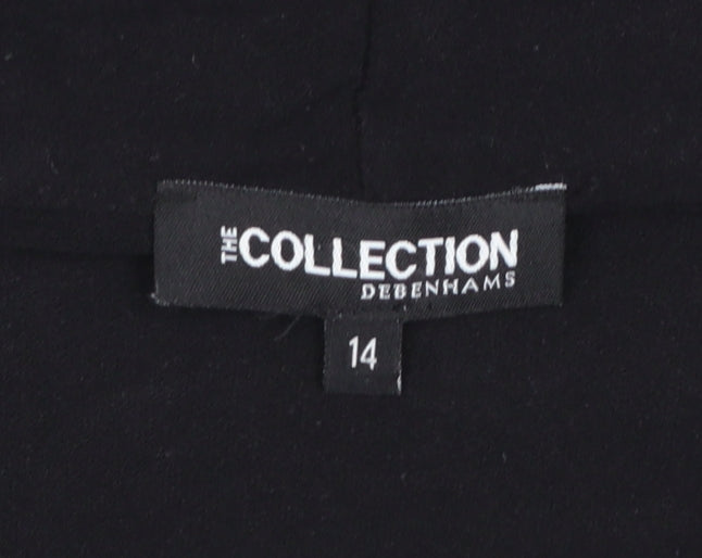 Debenhams Women’s Black Wrap Blouse Size 14 Long Sleeve Cotton Blend