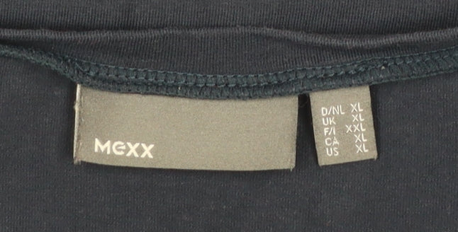 Mexx Womens Blue Long Sleeve Basic Crew Neck Cotton Top XL
