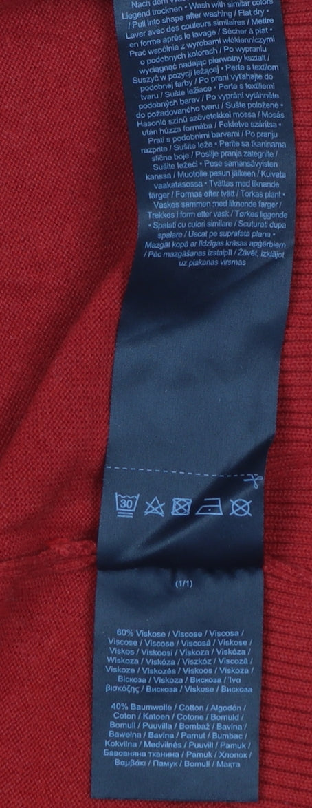 s.Oliver Women's Red Cardigan Size 10 Viscose Cotton Knit
