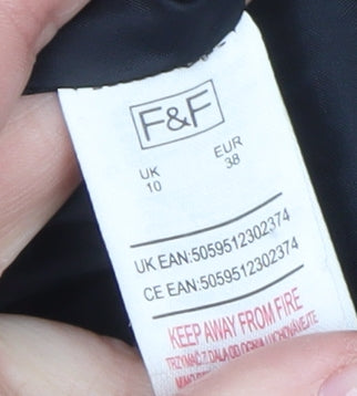 F&F Women Black Teddy Mid-Length Coat Size 10