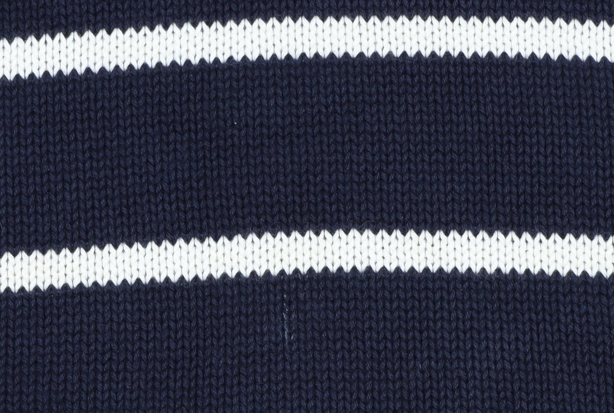 BHS Mens Blue Striped Cotton Crew Neck Jumper Size L