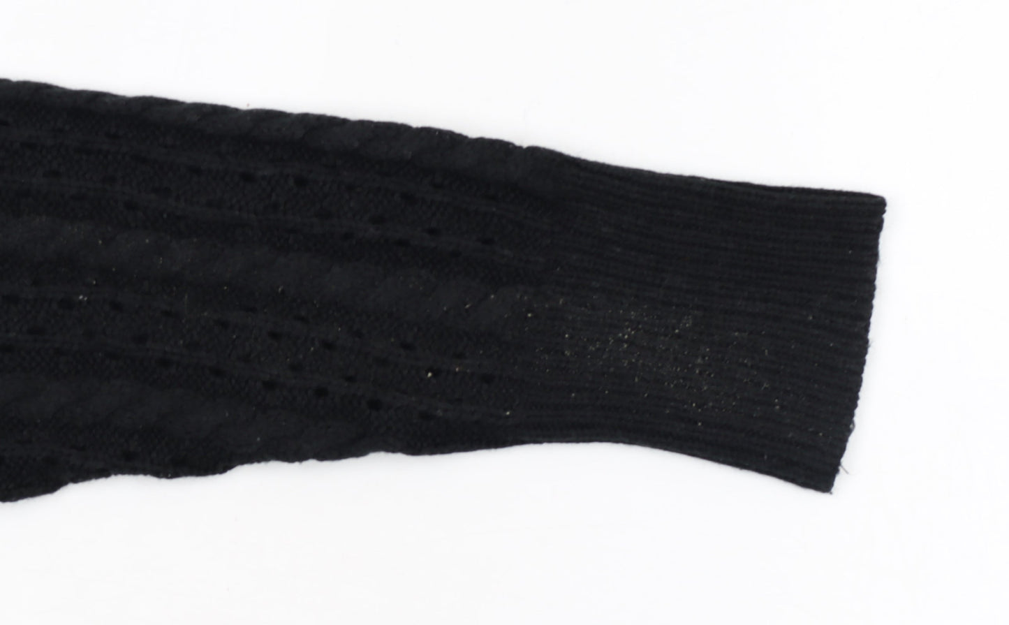Boohoo Women’s Black Collared Cable Knit Henley Jumper Size M