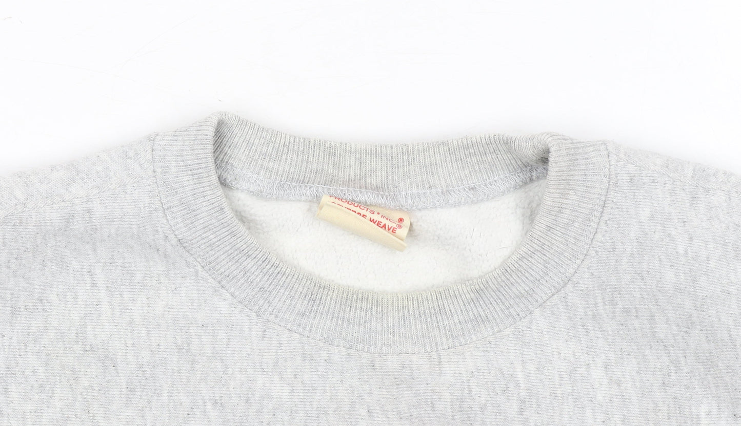 Champion Men's Grey Pullover Sweatshirt Small Crew Neck Fleece