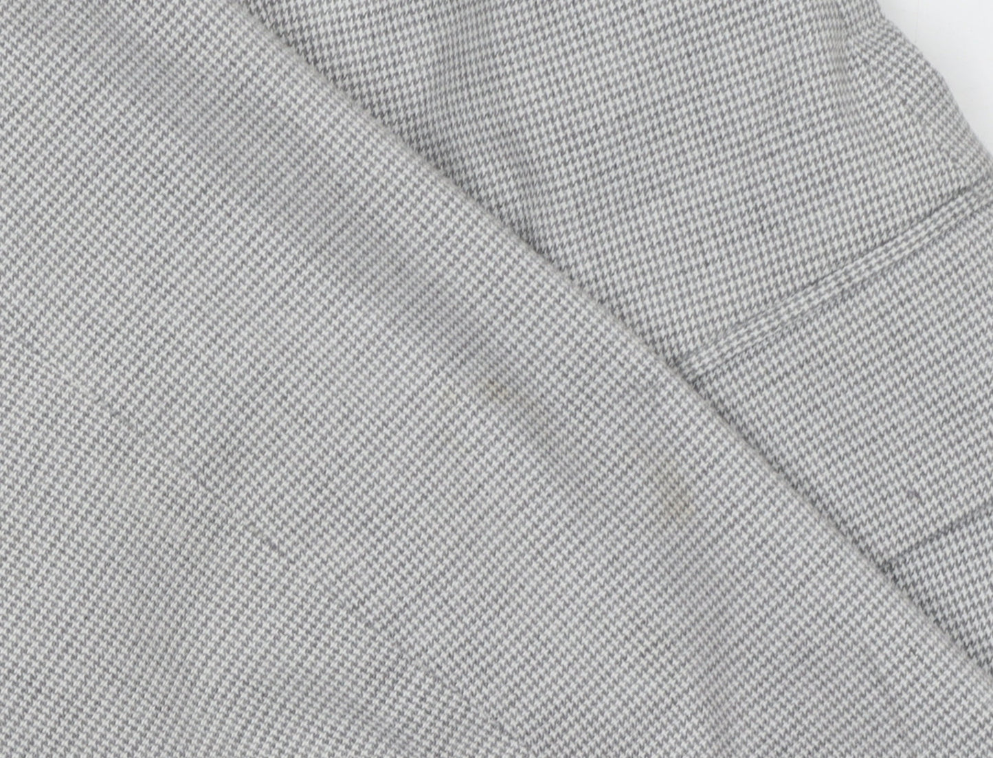 Zara Women Grey Houndstooth Slim Fit Blazer Jacket Size 8