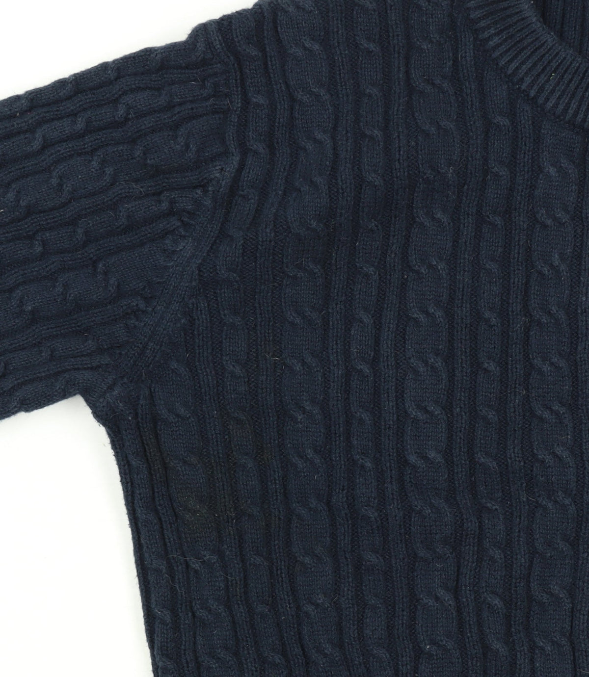 Jack Wills Women Blue Cable-Knit Cotton Jumper UK 6