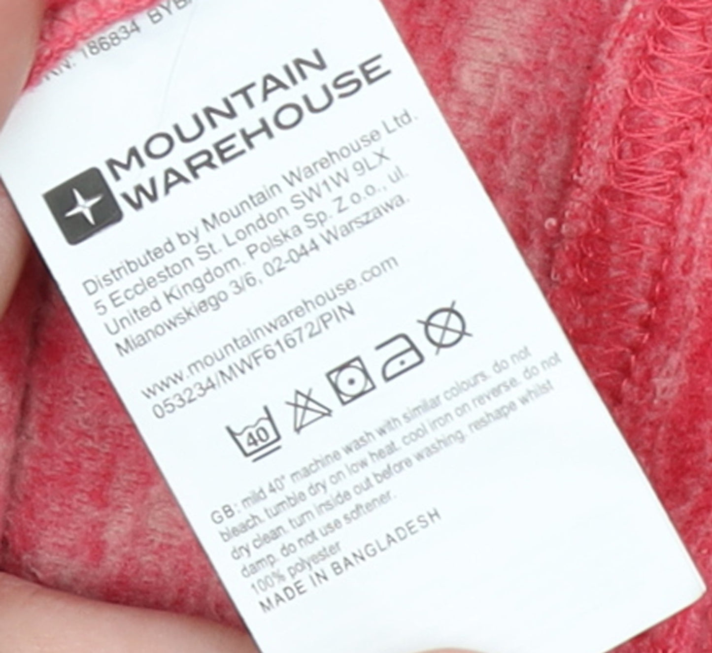 Mountain Warehouse Womens Red 1/4 Zip Fleece Pullover UK 8