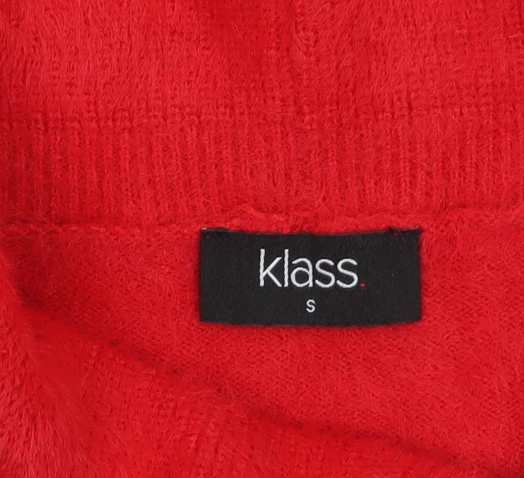 Klass Women Red Roll Neck Long Sleeve Knit Jumper Size S
