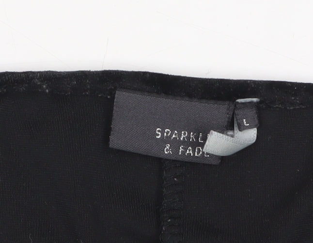 Sparkle & Fade Women's Black Velvet Camisole Tank Top L