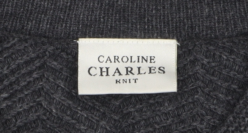 Caroline Charles Women’s Grey Wool Blend Button Cardigan Size 2