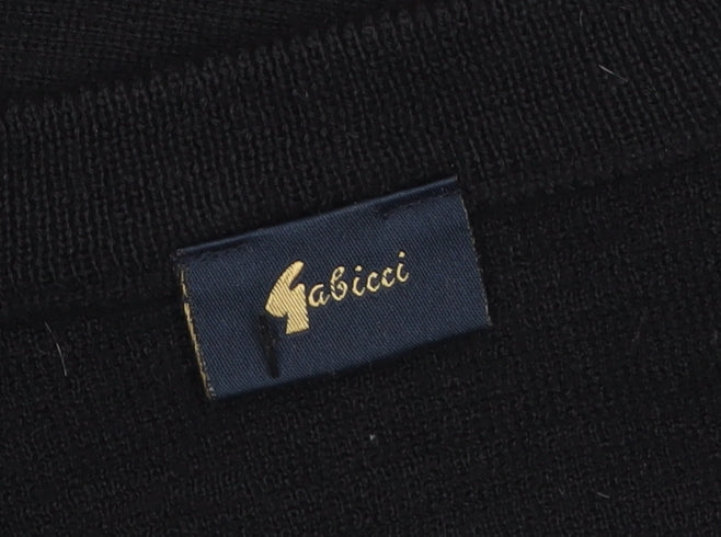 Gabicci Men's Black XL Wool Blend V-Neck Argyle Jumper