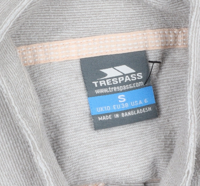 Trespass Womens Beige 1/2 Zip Pullover Hoodie UK 10 Polyester