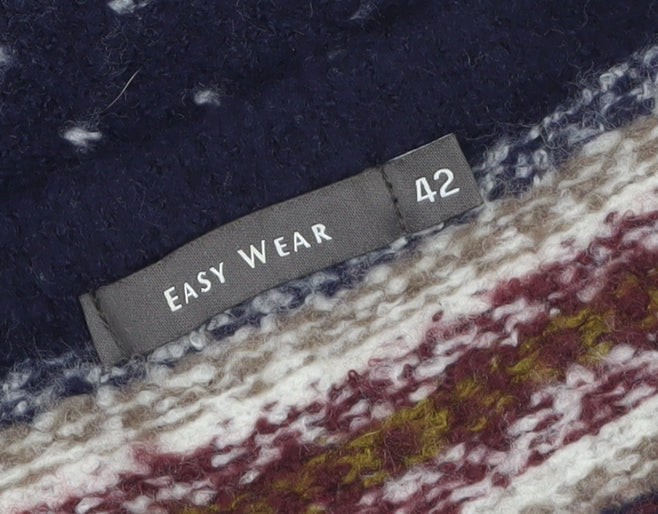 Easy Wear Women's Blue Fair Isle Jumper Dress Size 14