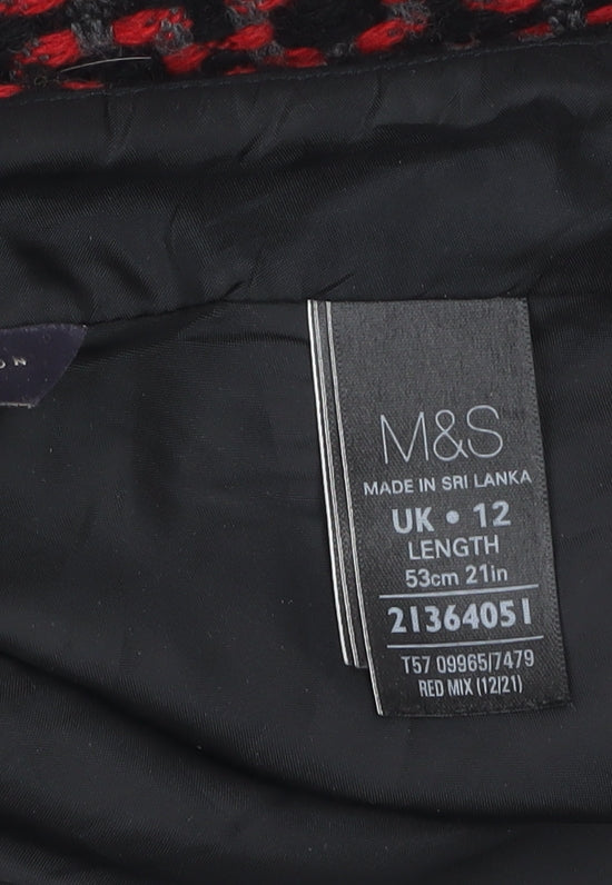 Marks & Spencer Women’s Multicoloured Size 12 Tweed Pencil Skirt
