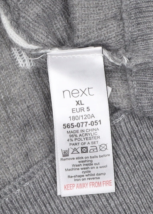 Next Men's XL Christmas Elf Graphic Pullover Jumper in Green and Grey