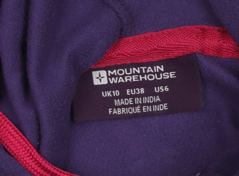 Mountain Warehouse Women's Purple Fleece Hoodie UK10 1/2 Zip Pullover