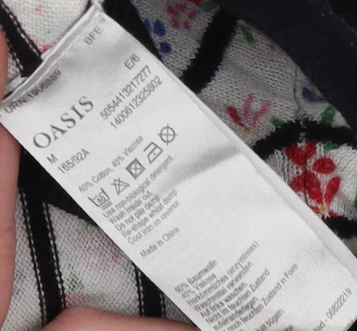 Oasis Women’s Multicoloured Floral Striped Crew Neck Jumper Size M
