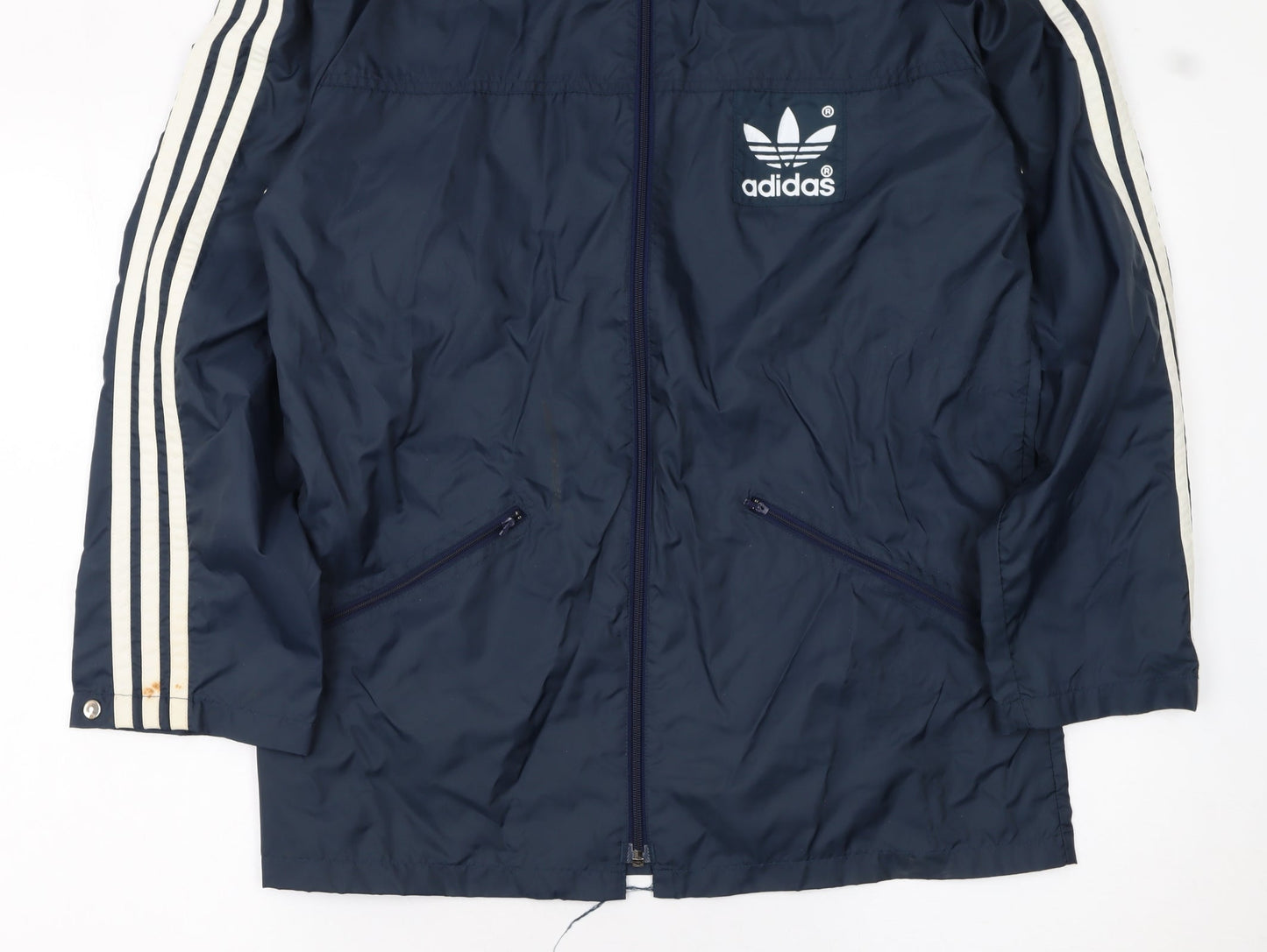 Adidas Men's Blue XS Retro Track Jacket Polyamide Full Zip Windproof