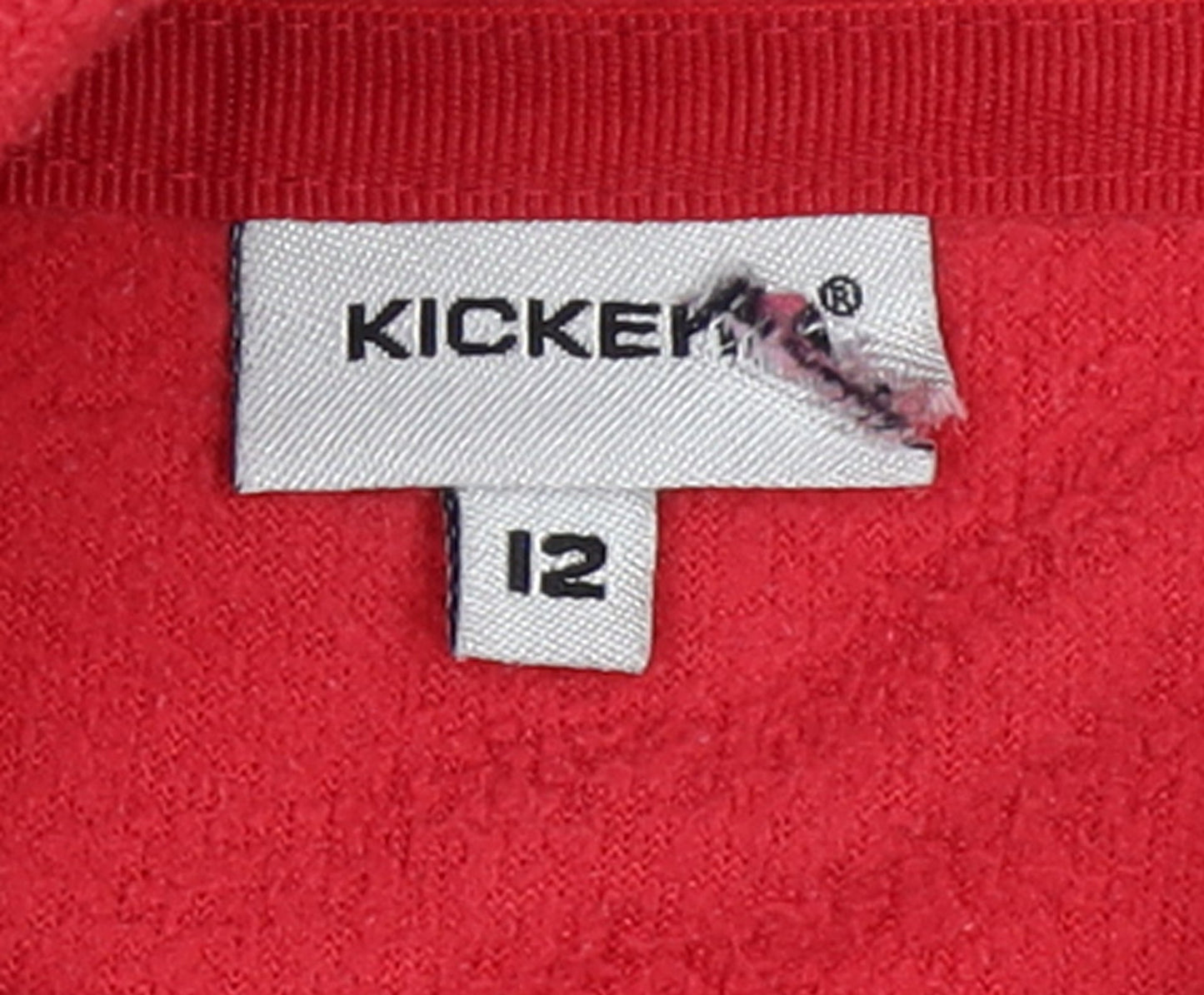 Kickers Girls Red Fleece Pullover Sweatshirt High Neck Size 12 Years